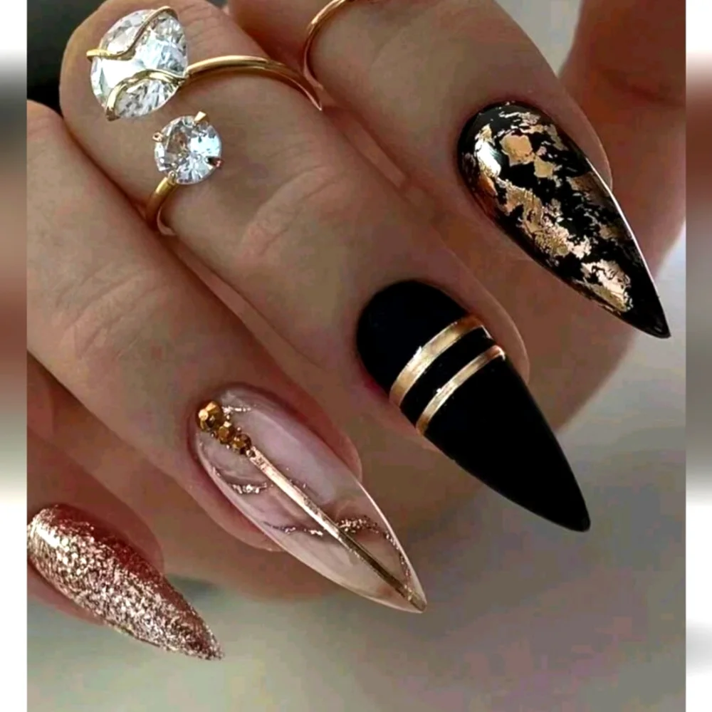 💝💖❤️🔥Bundle and Save! 2 for 15% off 🥰🤩💗 24 Press on Nails w 1 Nail Glue - Picture 1 of 2